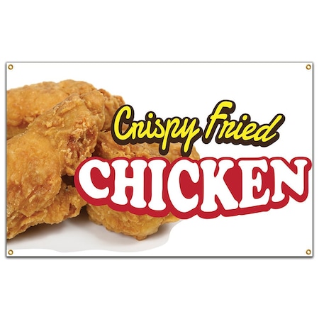 Signmission Crispy Fried Chicken Banner Concession Stand Food Truck Single Sided B-96 Crispy Fried Chicken19